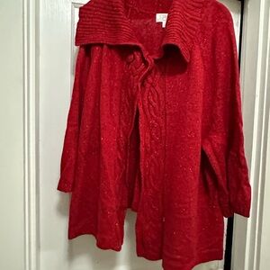 Red Cable Knit Sweater